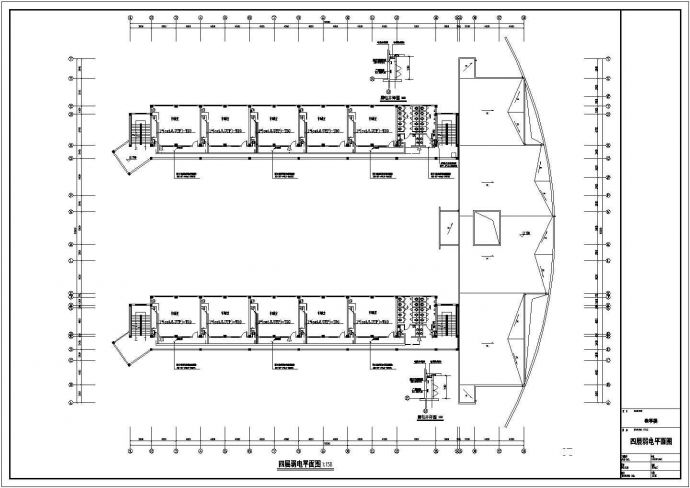 合肥某7700㎡四层框架结构教学楼电气设计CAD图纸（高15.6米）_图1