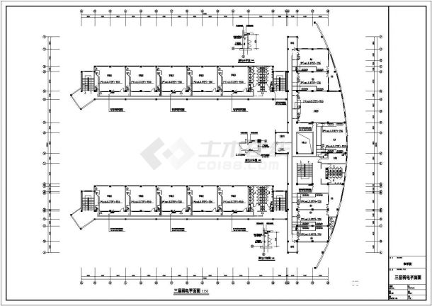 合肥某7700㎡四层框架结构教学楼电气设计CAD图纸（高15.6米）-图二