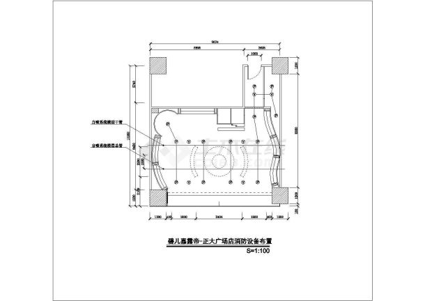 某服装店全套装修设计CAD平面布置图-图二