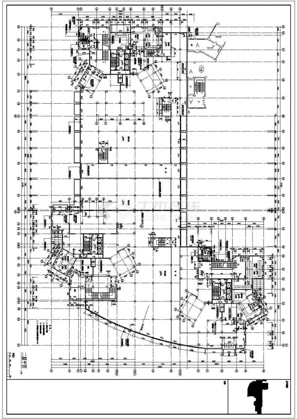 某高层商住楼CAD大样设计完整建筑平立剖图平面-图二