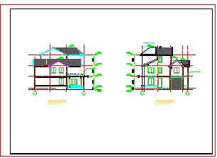 三层瓦房别墅建筑cad施工设计图-图二