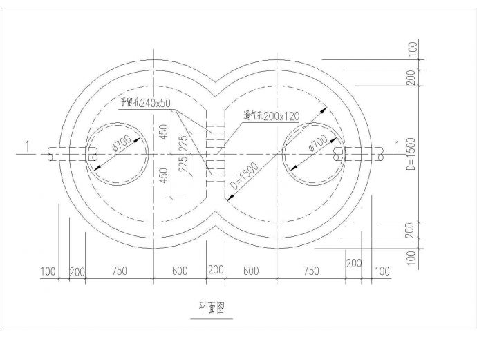 圆型混凝土化粪池施工图(CAD，4张图纸)_图1