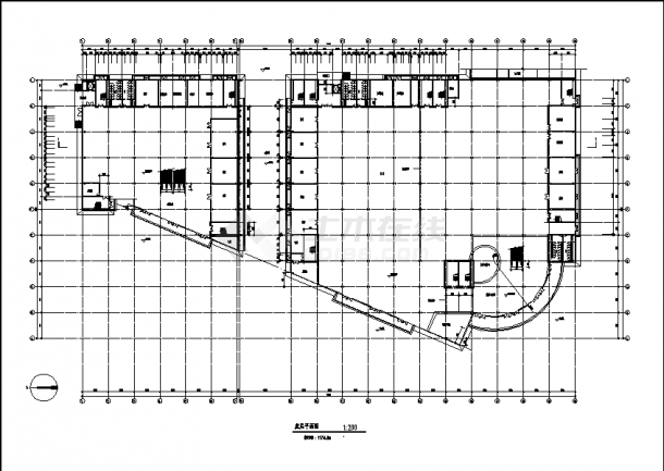 好利来33945平米3层商场综合楼建筑设计施工cad图纸-图一