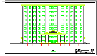 小高层框架结构建筑办公楼cad设计图纸-图二