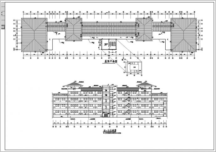 某高校艺术楼CAD建筑设计平立面施工图_图1