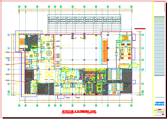 某二层中餐厅平面CAD大样完整构造图_图1