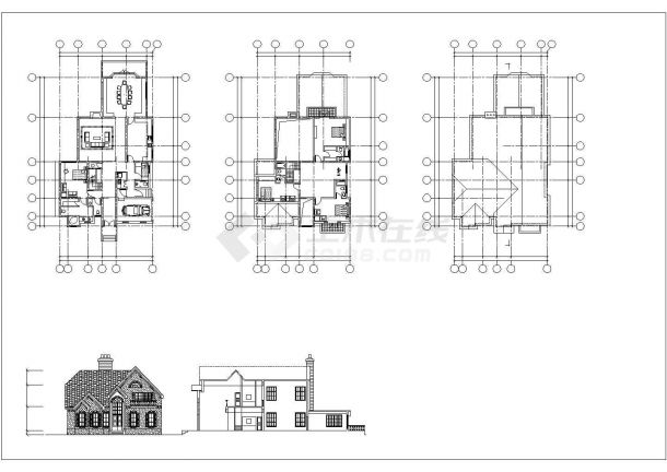 三层独栋别墅建筑施工图，共十五张-图二