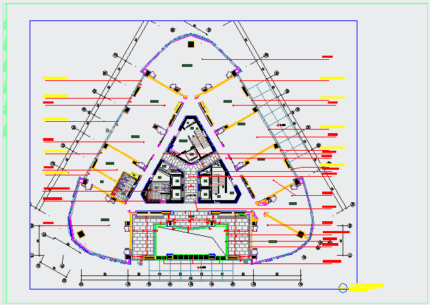 某知名商区写字楼CAD设计装修竣工图总图_图1