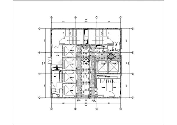 某五星级酒店二层餐厅装修设计cad全套施工图（含效果图）-图二