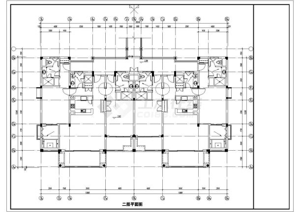 深圳市宝安区某现代化小区2层砖混结构单身公寓楼建筑设计CAD图纸-图二