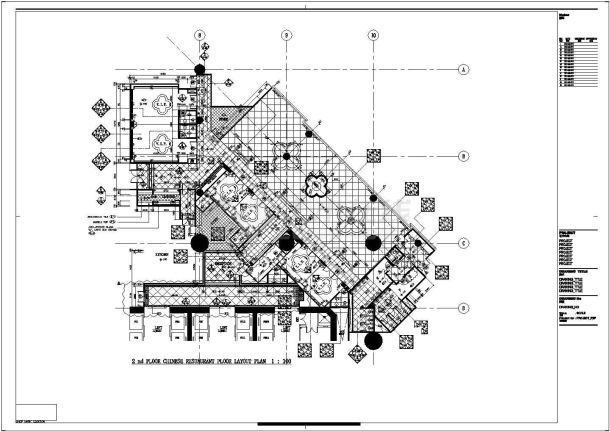 澳门某五星级酒店中餐厅装修设计cad全套施工图（含效果图）-图一