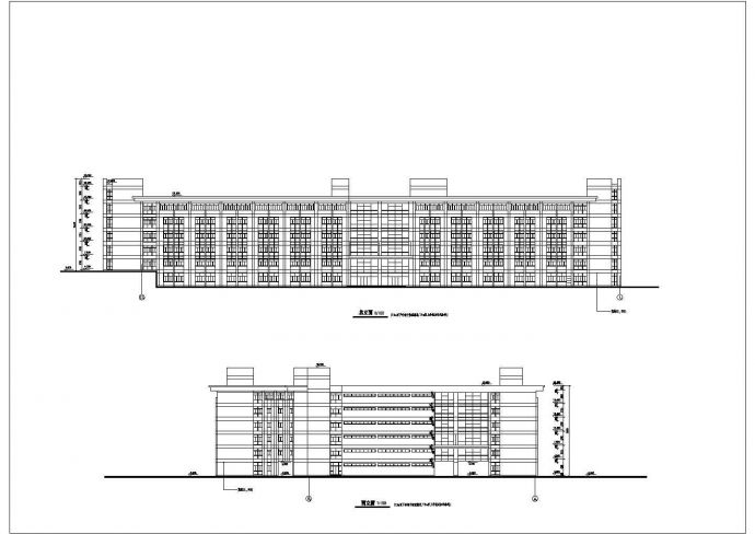 某大学教学楼CAD建筑设计详细施工图立面剖面_图1