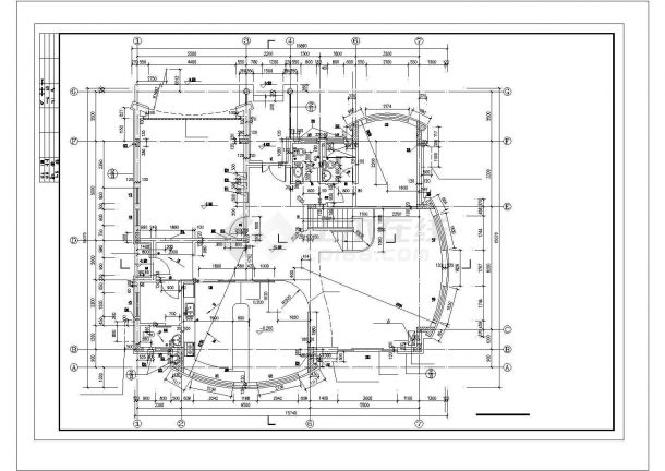 某市两层别墅坡地建筑设计施工图-图二
