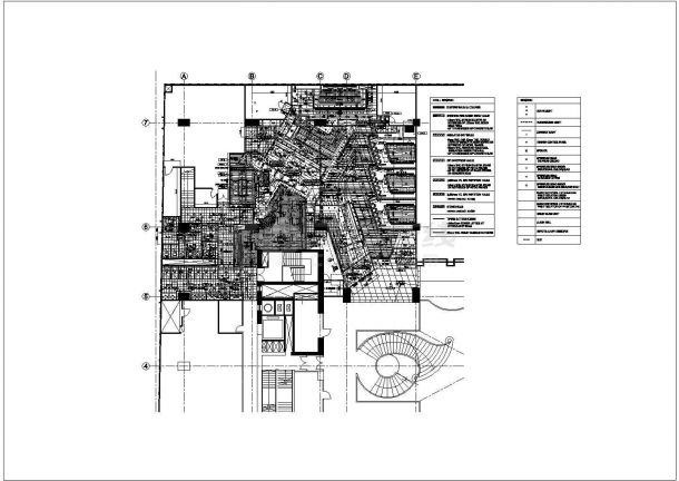 某日本餐厅室内装修设计cad全套施工图（含水电设计，含消防设计）-图二