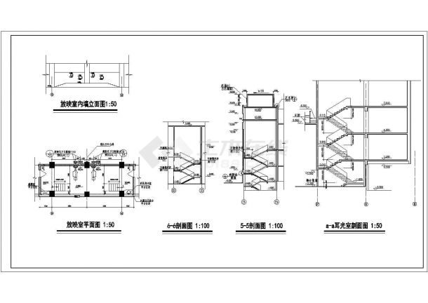 某大学礼堂建筑CAD设计构造完整施工图-图二