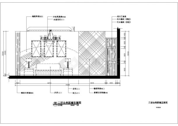 某二层中式餐厅CAD框架结构大样完整立面图-图一