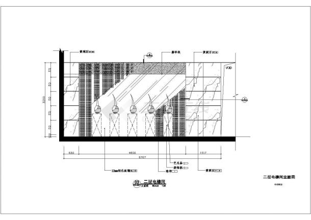 某二层中式餐厅CAD框架结构大样完整立面图-图二