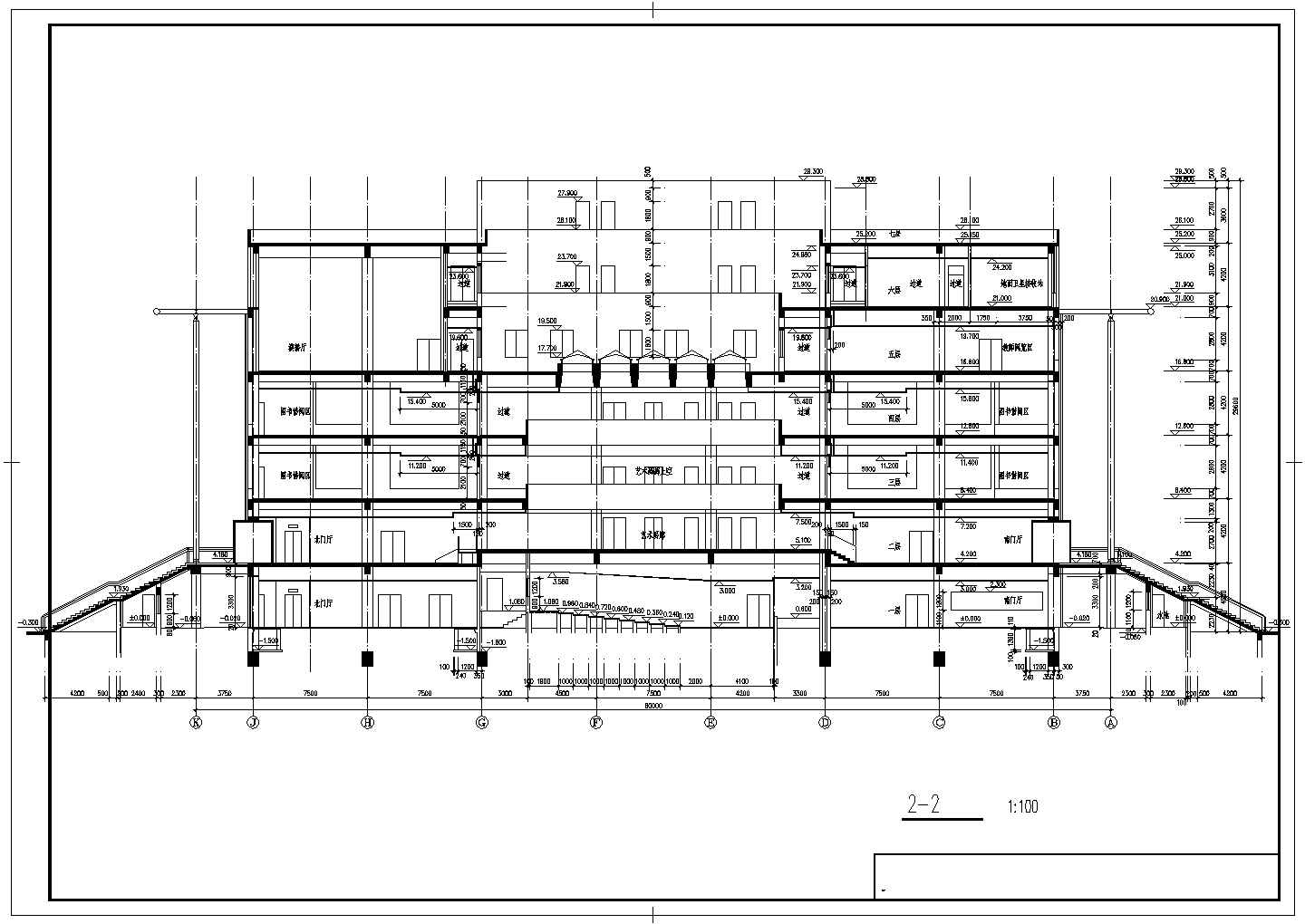 某师范学院CAD建筑设计完整施工图纸