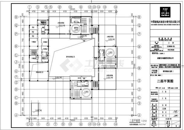 某村镇坡屋面式2层幼儿园建筑设计CAD施工图-图二