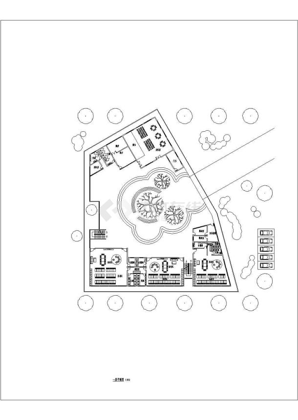 某社区2层高档幼儿园建筑设计CAD施工图-图二
