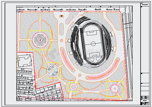 山西某公园CAD设计总图完整施工大样-图一