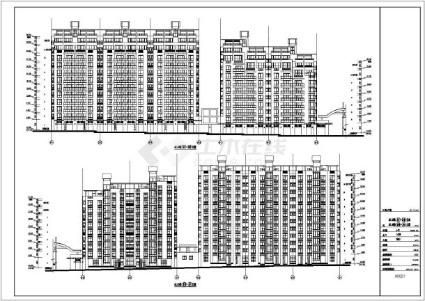 某高层商住楼建筑CAD施工大样完整详细图-图二