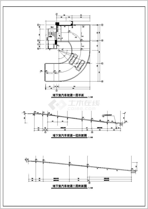 某高层综合楼CAD建筑设计完整大样平面施工图-图二