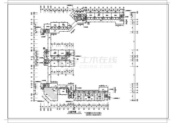 某中学教学楼综合楼CAD建筑构造详细设计施工图-图二