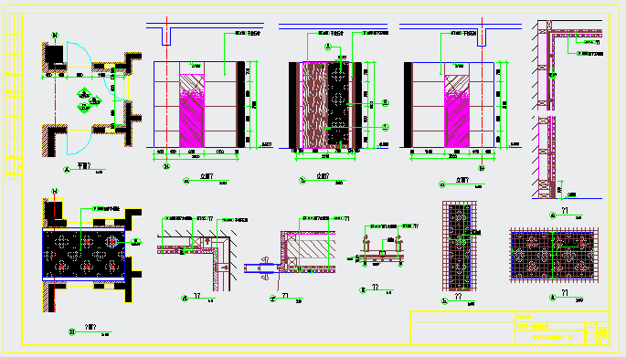某卫生间前廊备餐厅首层平立面CAD详细设计构造_图1