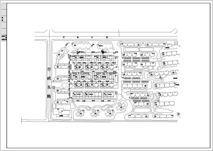 某城镇商业空间综合环境规划CAD建筑设计方案总平面_图1