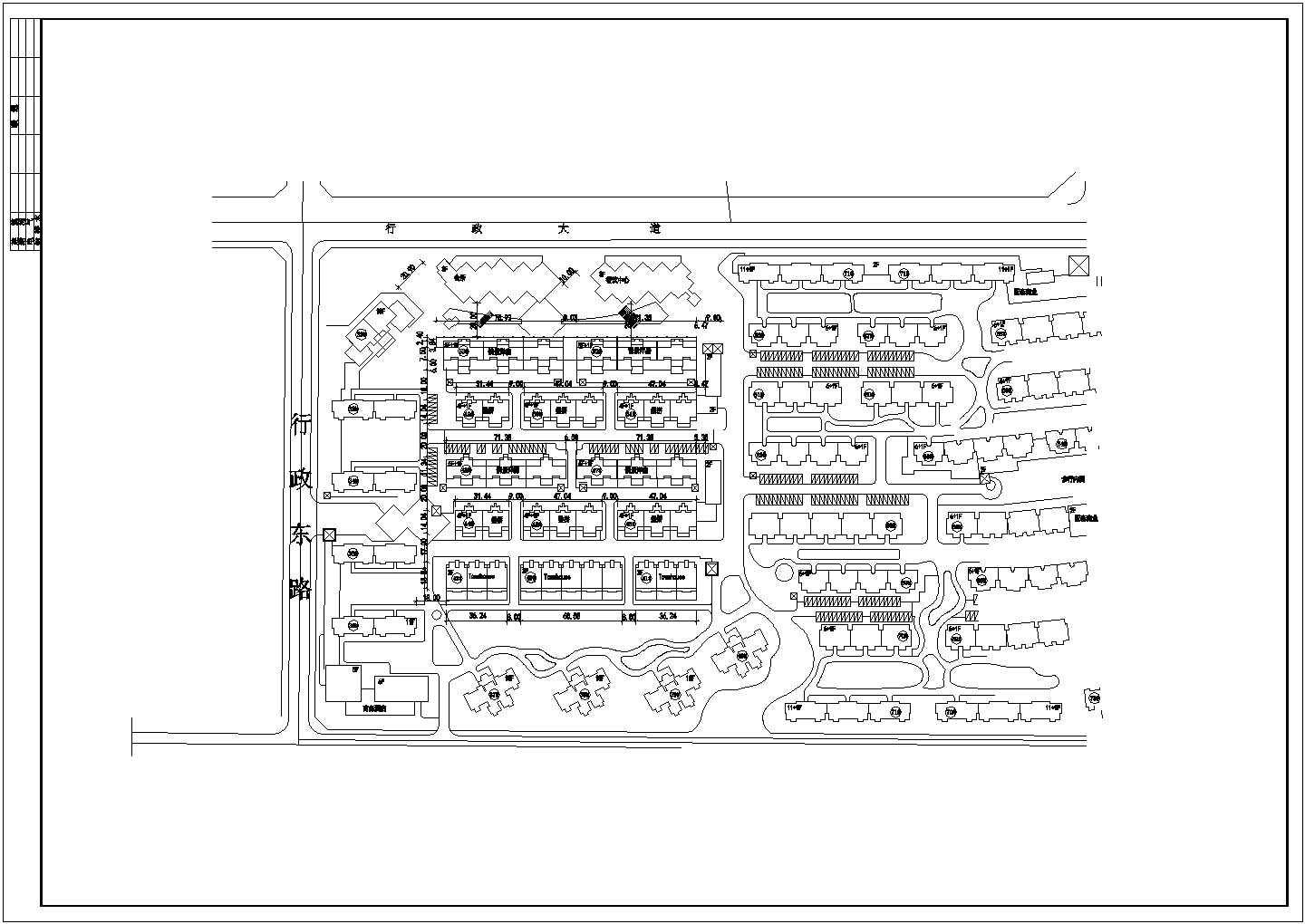 某城镇商业空间综合环境规划CAD建筑设计方案总平面
