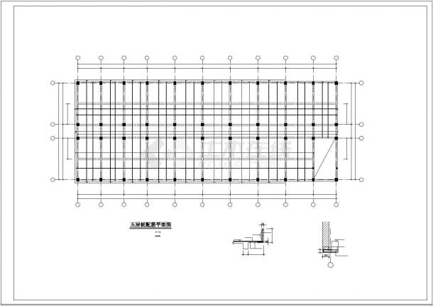 6244.52平米五层辅助教学楼结构施工cad图，共十六张-图一