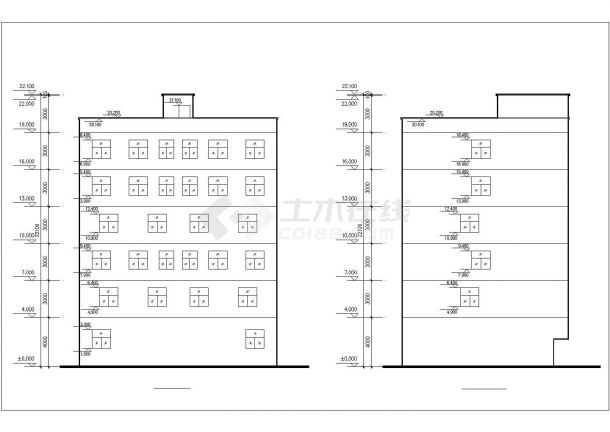 镇江市某大型市政单位6层砖混结构职工家属楼建筑设计CAD图纸-图一