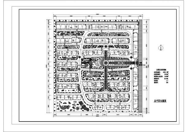 陕西某住宅小区规划设计CAD图纸-图一