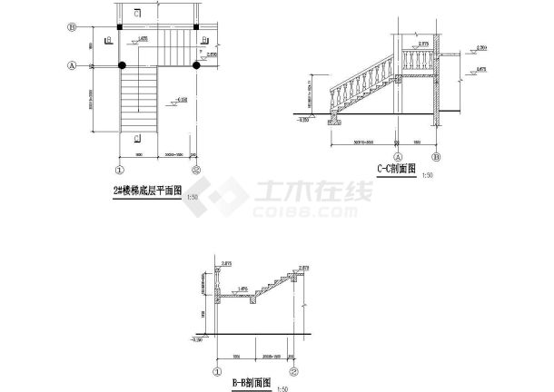 某村镇民用三层别墅居住楼工程设计cad祥图（含设计说明）-图一