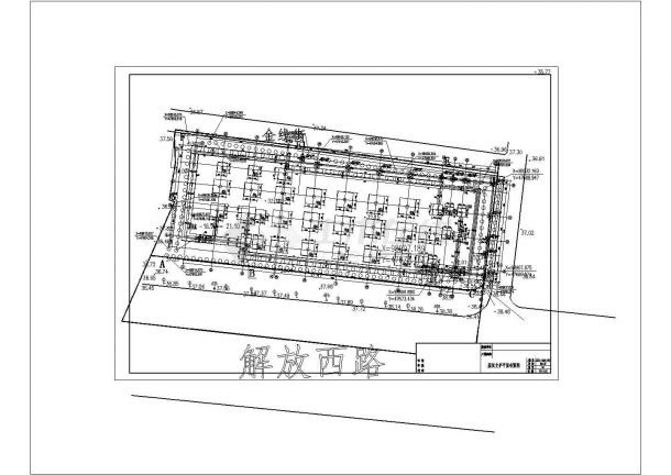 [湖南]15米深基坑桩锚支护施工图（永久支护）非常标准cad图纸设计-图一