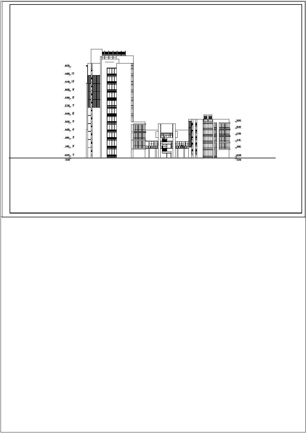 办公楼设计_某图书办公楼建筑cad立面设计施工图