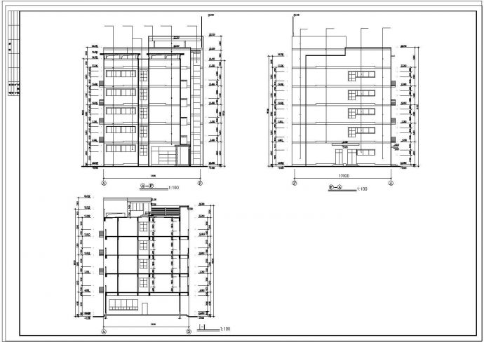办公楼设计_五层办公楼建筑设计cad平面施工图_图1