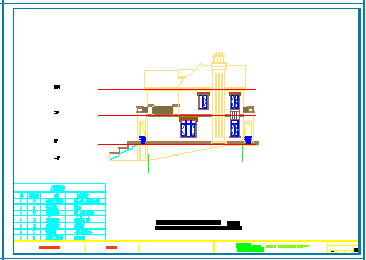 [广东]多层合院式别墅cad建筑施工图（含效果图）-图一