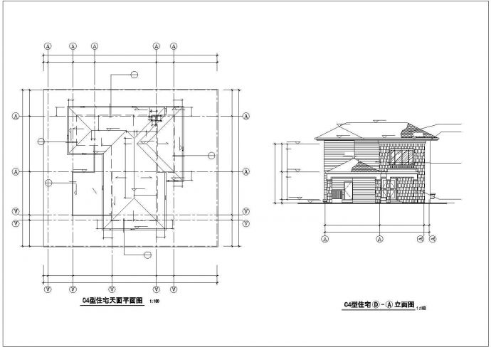 某四层小别墅全套建筑施工图（共5张图纸）_图1