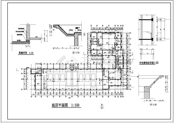 办公楼设计_消防大队办公楼建筑设计cad施工图（含训练塔）-图二