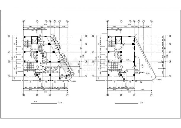 抚顺市建设路某社区10层框架构结构商住楼建筑设计CAD图纸-图一