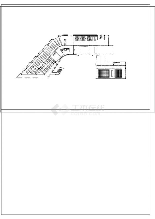 湖州广播电视大学图书馆设计建筑施工cad图，共十张-图二