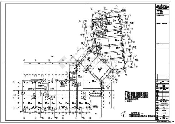 某地精品2层商业办公楼建筑施工设计cad图-图二