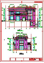 [江苏]某二层一进院中式风格别墅cad建筑施工图-图二