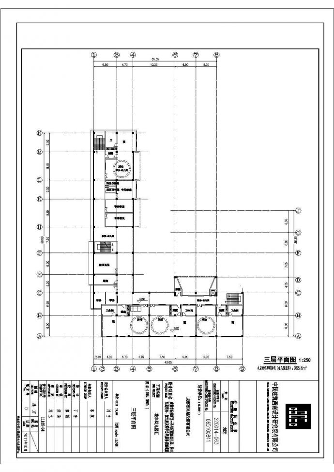 某地区三层现代建筑风格幼儿园设计CAD施工图_图1