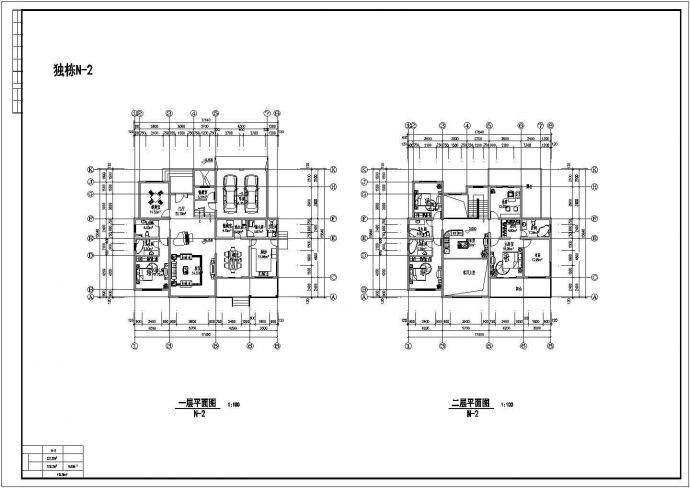 某地现代风格住宅独栋别墅设计cad图纸_图1