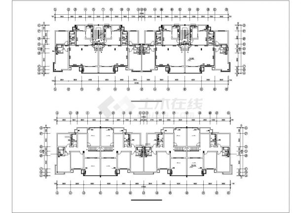 某地长47.04米 宽13.18米 1储物+6+1跃层住宅楼给排水设计CAD图-图二