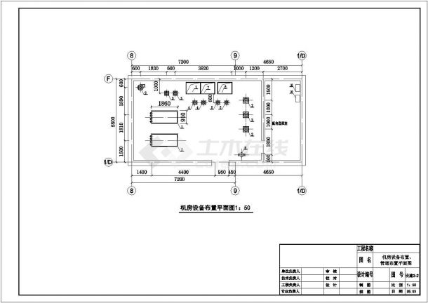 江西上饶市某厂房内全套热泵空调机房cad设计图纸-图二