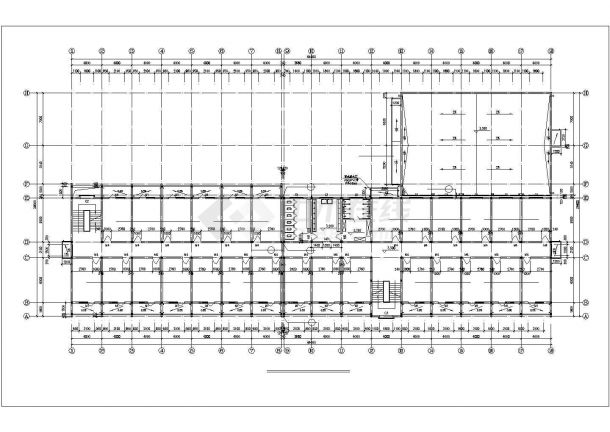 杭州市某封闭式学校5层砖混结构学生宿舍楼全套建筑设计CAD图纸-图一